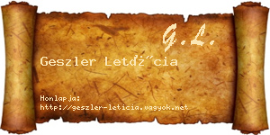 Geszler Letícia névjegykártya